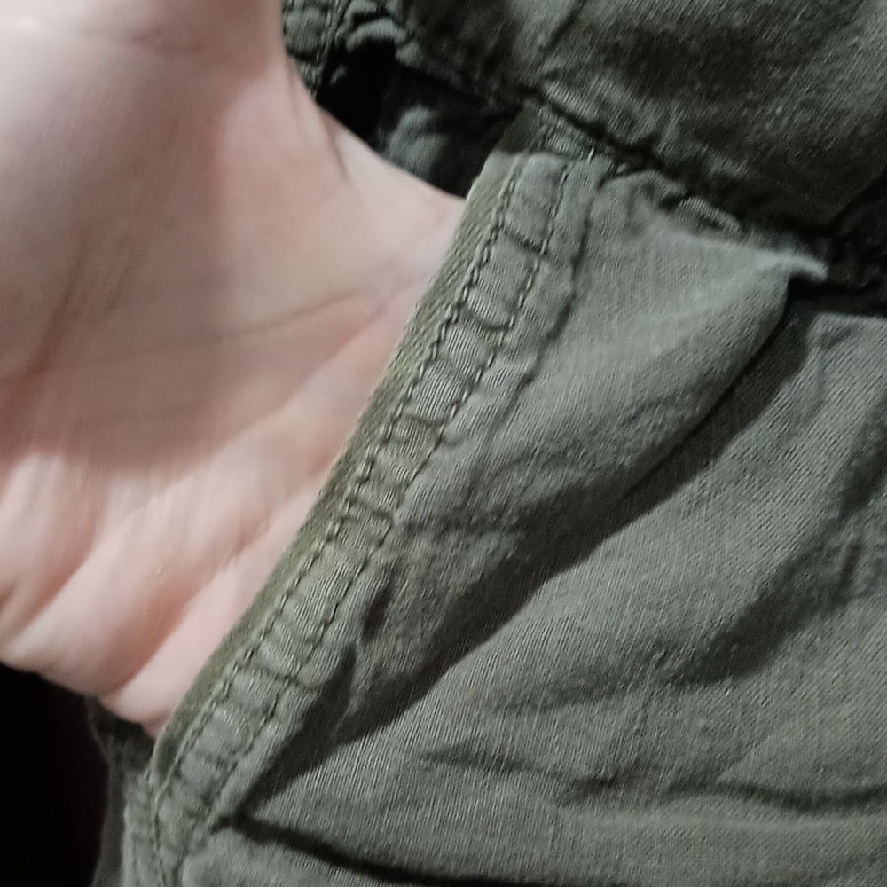 Caslon 100% Linen Green Shorts Size L - Picture 3 of 5